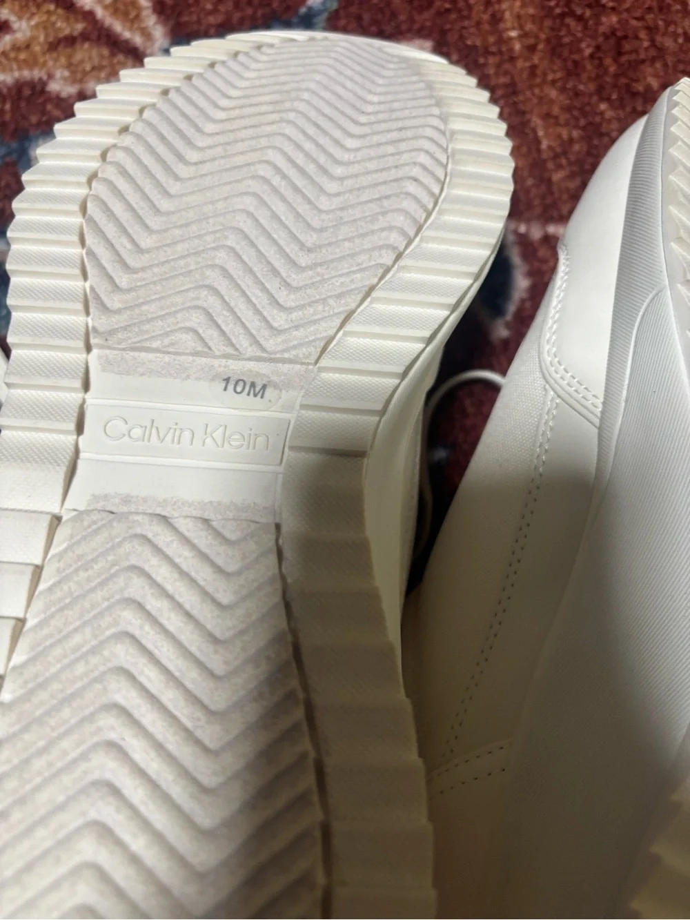 Calvin Klein Pippy Sneakers Women's White Lace Up Lifestyle Shoes size 10